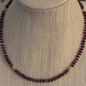 Elegant Garnet Beaded Necklace